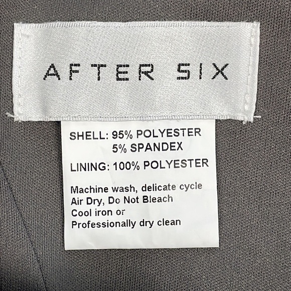 NWT After Six One Shoulder Spaghetti Strap Velvet Maxi Dress Gown Caviar Gray 8 - Picture 10 of 12